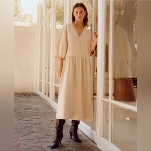 Everlane The Tencel Puff Sleeve Midi Dress Medium